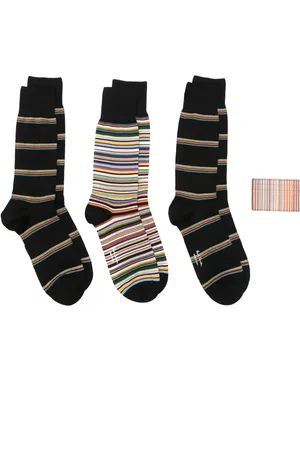 Paul Smith Lot de quatre chaussettes et porte-cartes Artist Stripe