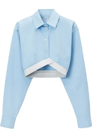 Alexander Wang Chemise crop à bande logo