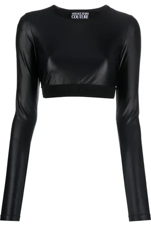 VERSACE Haut crop à bande logo