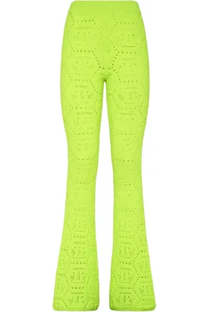 Philipp Plein Pantalon évasé en maille intarsia
