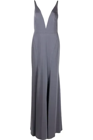 Marchesa Notte Robe Crema à col v plongeant