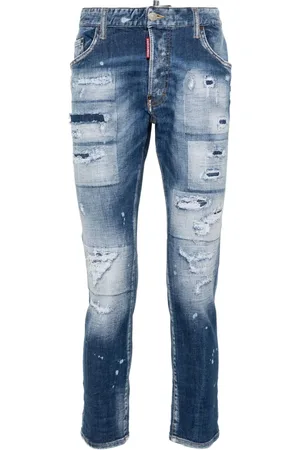Dsquared2 Jean cigarette à effet usé