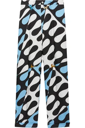 Puccini Pantalon en soie à imprimé Leocorno