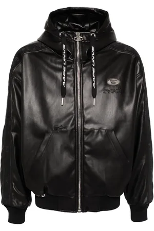 A Bathing Ape Veste boutonnée en cuir artificiel
