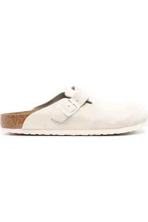 Birkenstock Chaussons en cuir à détails de boucles