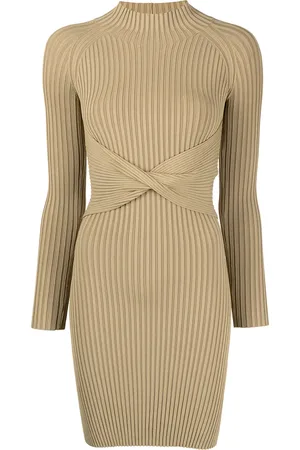 DION LEE Robe courte en maille nervurée