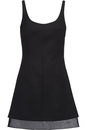 Prada Robe en laine à logo triangulaire