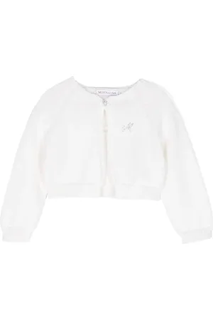 MONNALISA Cardigan en laine à logo en cristaux