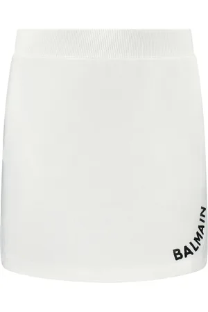 Balmain Jupe à logo en intarsia
