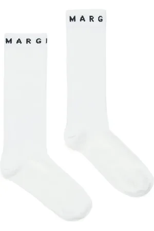 Maison Margiela Chaussettes nervurées à logo en intarsia