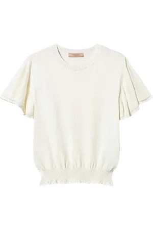 Twin-Set T-shirt en maille à ourlet festonné