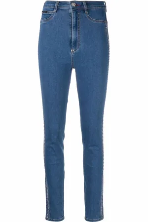 Philipp Plein Legging orné de cristal à taille haute