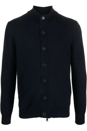 BRIONI Cardigan en cachemire à bords en cuir