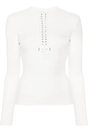 Paco rabanne Haut nervuré à détail de laçage