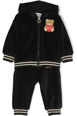 Moschino Survêtement en velours à patch logo