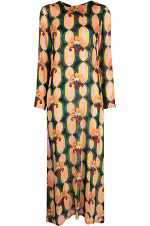 La DoubleJ Robe mi-longue à imprimé géométrique Swing