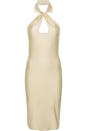 COPERNI Robe mi-longue en satin à dos-nu