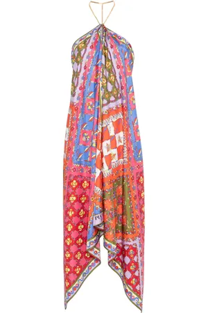 Puccini Robe mi-longue en soie à imprimé Festa