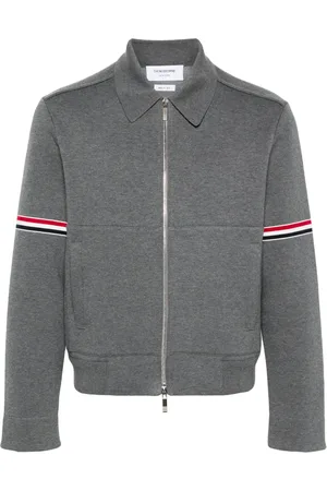 Thom Browne Veste zippée à bande tricolore