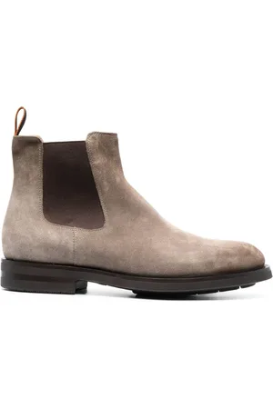 santoni Bottines en daim à bout rond