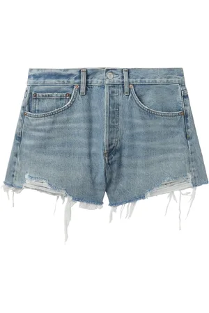 AGOLDE Short en jean à effet usé