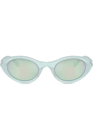 Diesel Lunettes de soleil ovales à plaque logo
