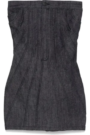 MUGLER Robe-bustier en jean à coupe courte