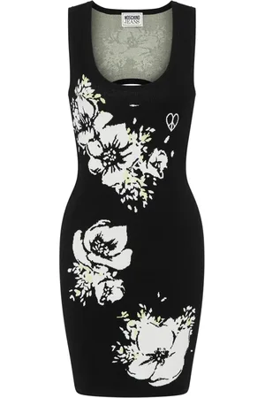 Moschino Robe longue en maille à découpe