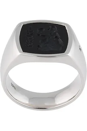 TOM WOOD Bague Athena en sterling à design carré