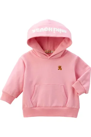 Miki House Hoodie à motif ourson brodé