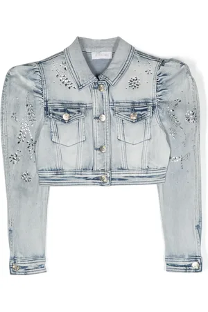 MONNALISA Veste en jean à ornements en cristal