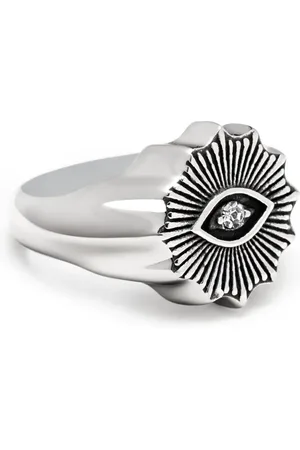 Nialaya Bague Evil Eye sertie de cristaux