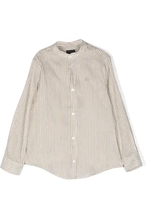 FAY Chemise rayée à design sans col