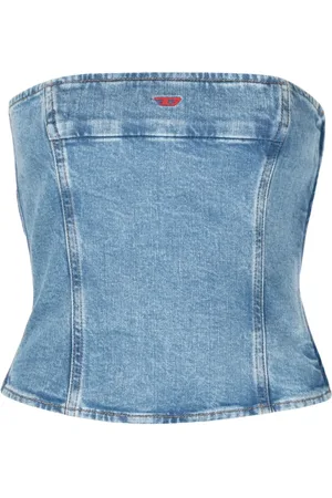 Diesel Haut bustier DE-VILLE en jean à coupe crop