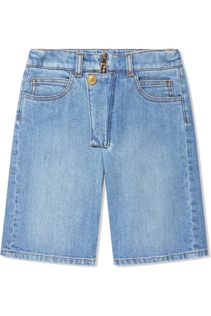 Balmain Short en jean à boutons décoratifs