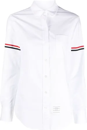 Thom Browne Polo en coton à bande tricolore