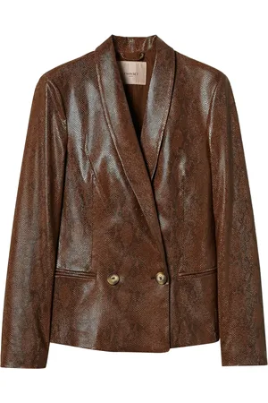 Twin-Set Blazer en cuir artificiel à effet peau de lézard