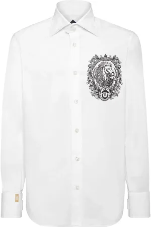 BILLIONAIRE Chemise à motif Lion brodé