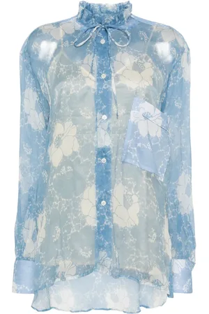 Plan C Chemise en soie à fleurs