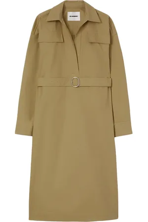 Jil Sander Robe en coton à col pointu