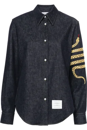 Thom Browne Chemise en jean à 4 bandes signature