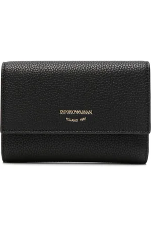 Emporio Armani Portefeuille en cuir grainé à plaque logo