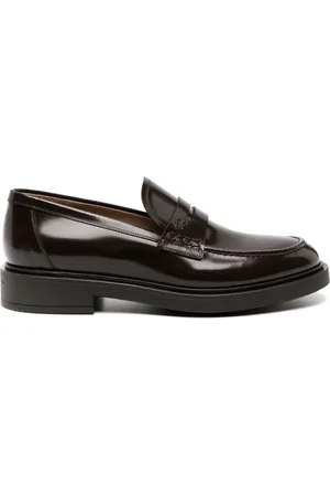 Gianvito Rossi Mocassins en cuir Harris à logo embossé