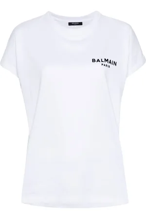 Balmain T-shirt en coton à logo floqué