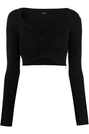 VERSACE Blouse crop à col v