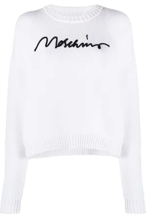 Moschino Pull nervuré à logo brodé