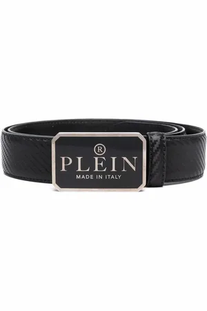Philipp Plein Ceinture texturée à plaque logo