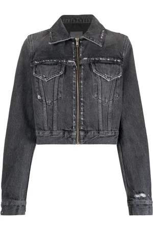 Givenchy Veste en jean zippée à effet usé