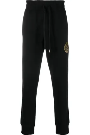 VERSACE Pantalon de jogging en coton à logo brodé