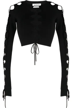 MONSE Pull crop à détail de laçage